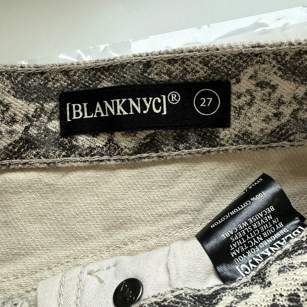 Blank NYC Snakeskin Print Denim Mini‎ Skirt Grey Black 85WK0181 Size 27